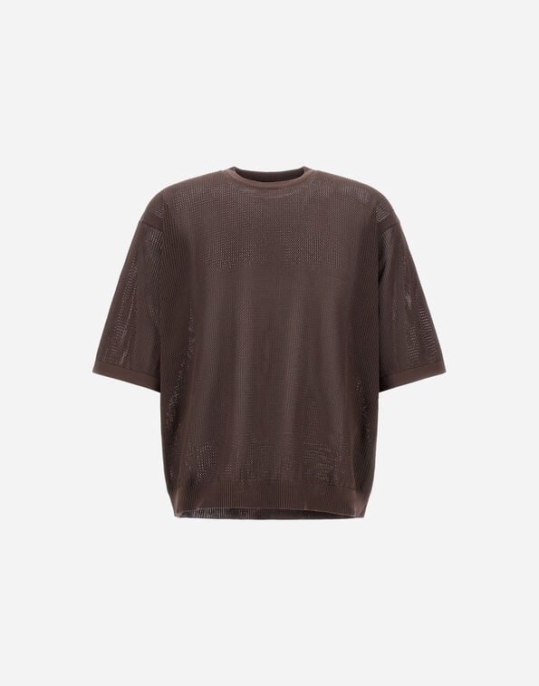 Herno T-SHIRT IN FRESH COTTON<br> Dark Brown MG000200U721278800