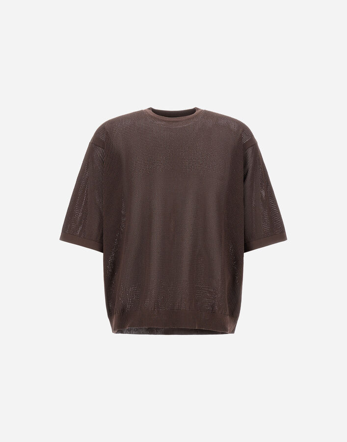 Herno T-SHIRT IN FRESH COTTON<br> Dark Brown MG000200U721278800