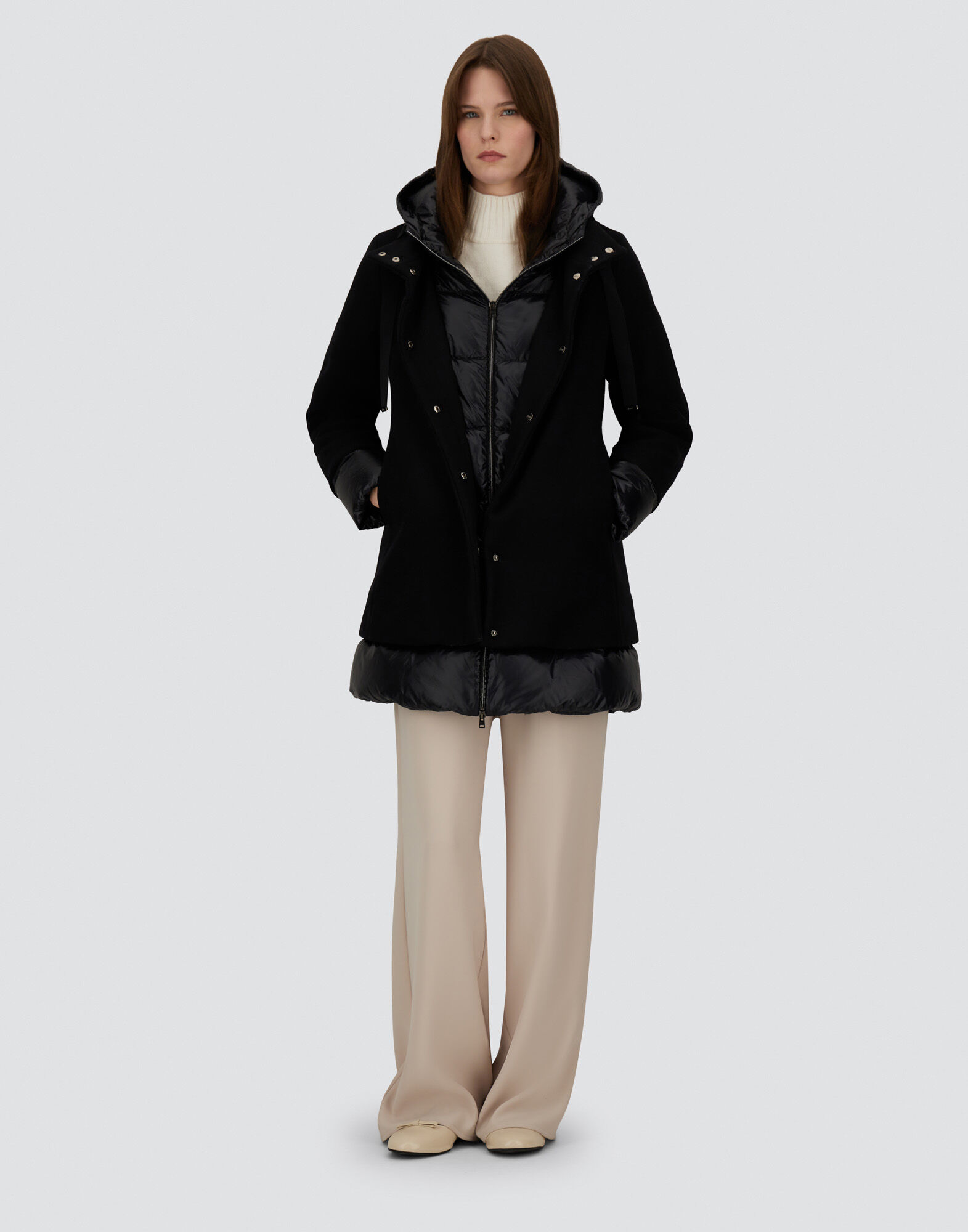 レディース エコウール＆ナイロンウルトラライト Aシェイプ コート