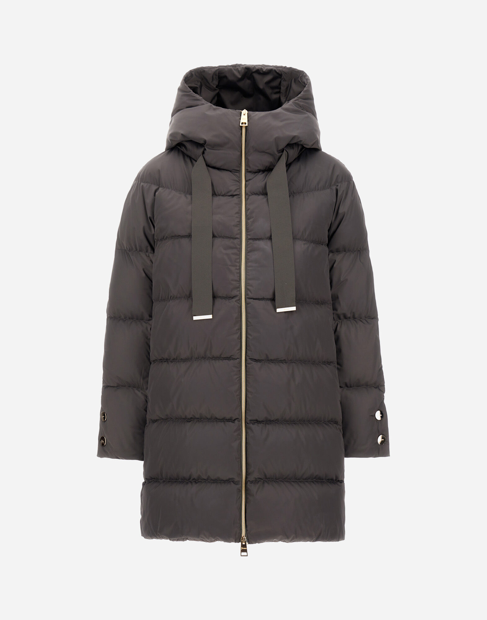 ヘルノ　HERNO　ロングダウンコート　Aライン　ダウンジャケット　グレー レディース サテンAラインコート グレー | Herno® (ヘルノ)