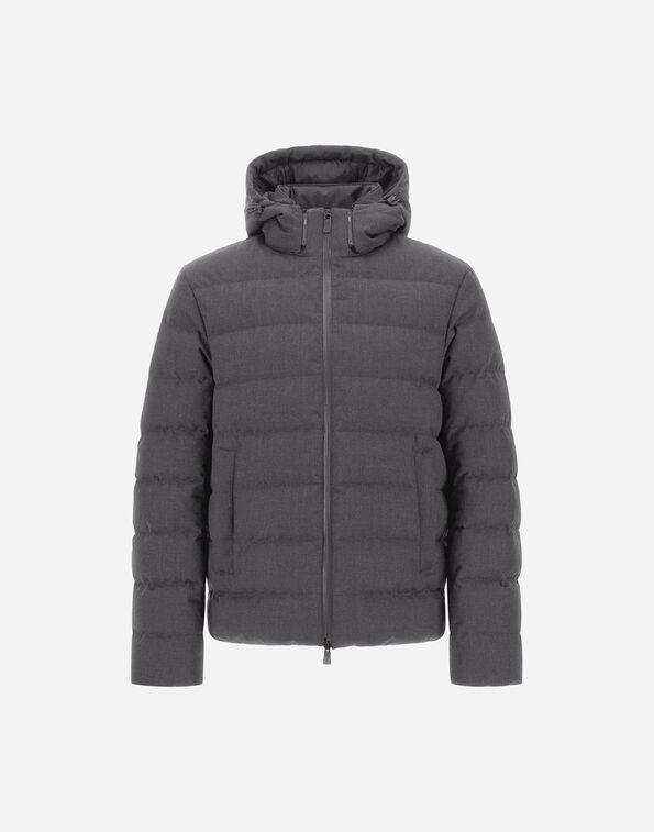 Herno FLANNEL JACKET WITH WATER-REPELLENT COATING Iron PI001401U335299487