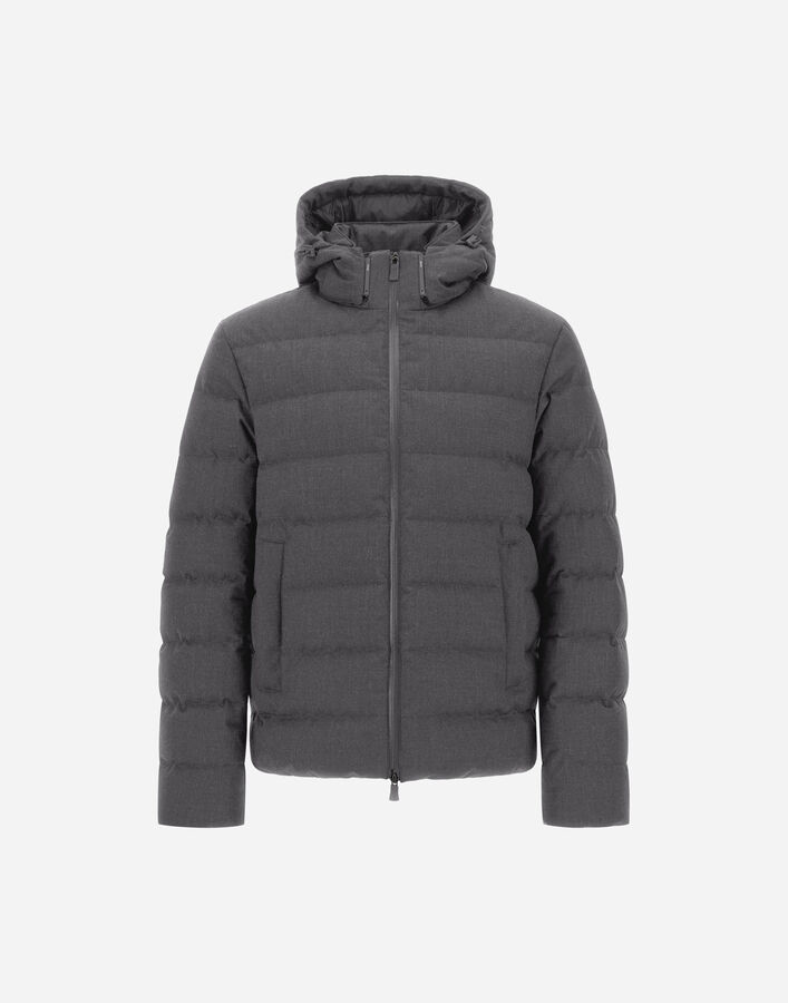 Herno FLANNEL JACKET WITH WATER-REPELLENT COATING Iron PI001401U335299487