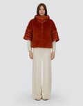 CAPE IN SATIN AND LADY ALTERNATIVE FUR Herno product thumbnail image view 3