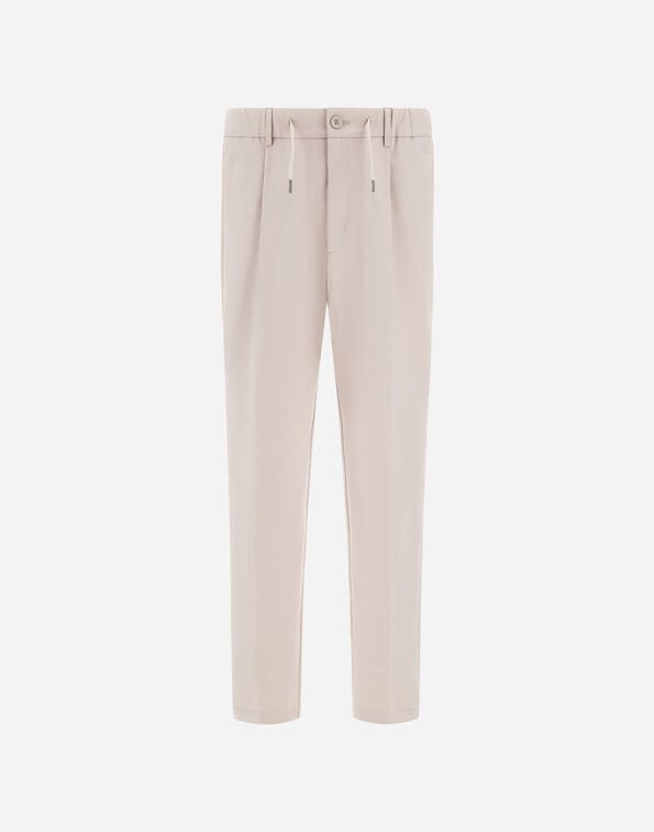 Herno TECHNICAL STRETCH FABRIC TROUSERS Pearl Grey PT000210U125399403