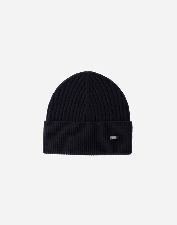 Herno DOUBLE RIB WOOL BEANIE Navy Blue BER00042U702929200