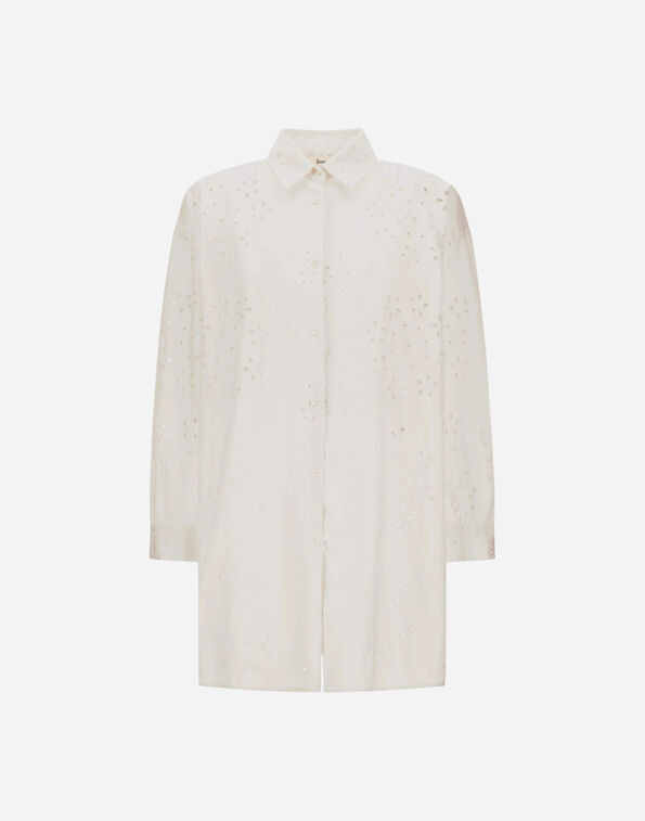 Herno SHIRT IN BRODERIE ANGLAISE COTTON White CM000045D13322RIC1000