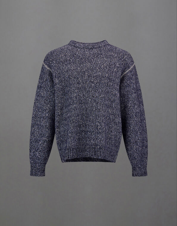 Herno LAMINAR JUMPER IN MOULIN&Eacute; KNIT Blue MG00019UL703789153