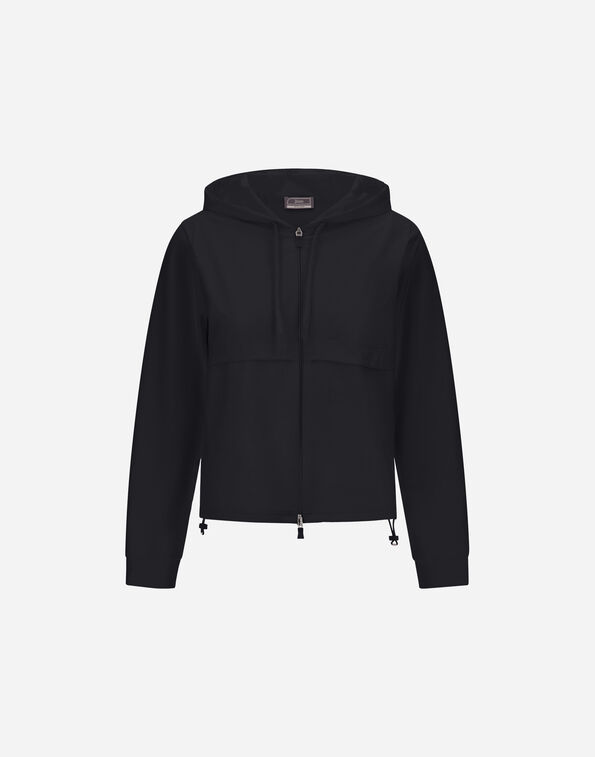 Herno SWEATSHIRT IN DOUBLE FACE INTERLOCK AND NYLON MAESTRO Black JC000100D560319300