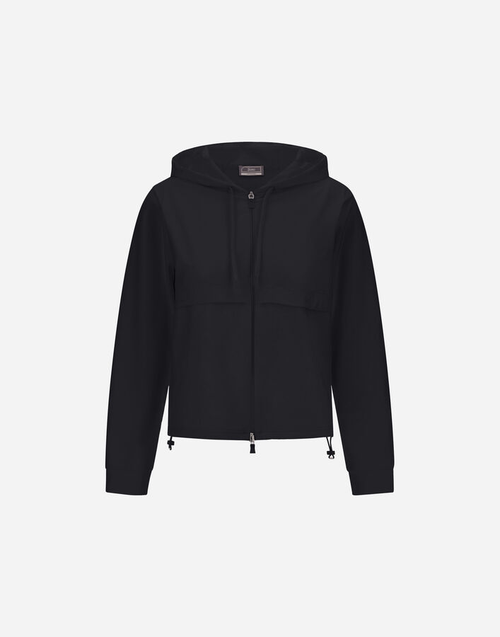 Herno SWEATSHIRT IN DOUBLE FACE INTERLOCK AND NYLON MAESTRO Black JC000100D560319300