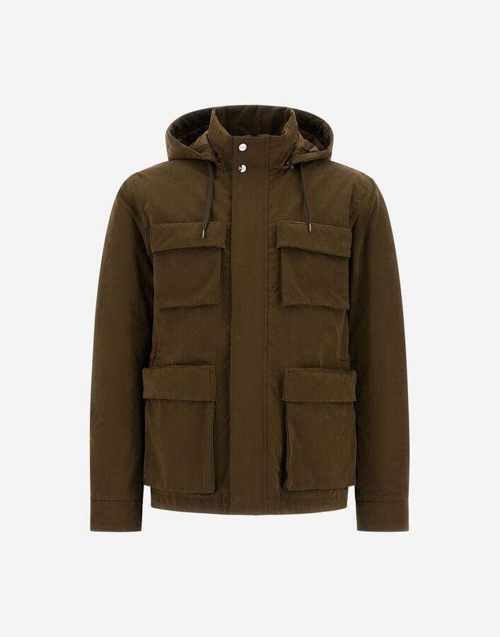 SHORT PARKA IN WAXED TECH COTTON Herno Herno SHORT PARKA IN WAXED TECH COTTON Military PI001250U13800Z7740
