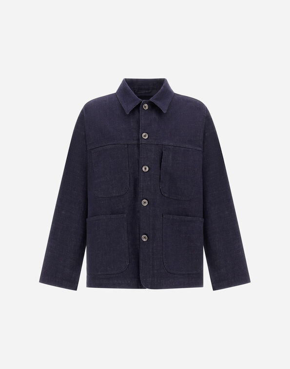 Herno FIELD JACKET IN STRETCH DENIM Navy Blue GI000658U133159200