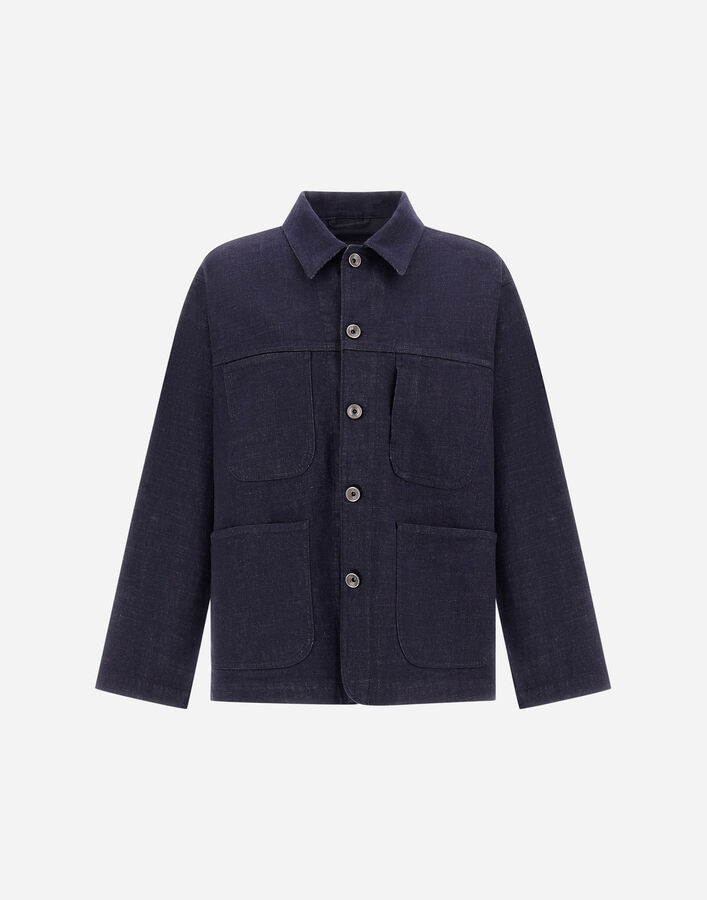 Herno FIELD JACKET IN STRETCH DENIM Navy Blue GI000658U133159200