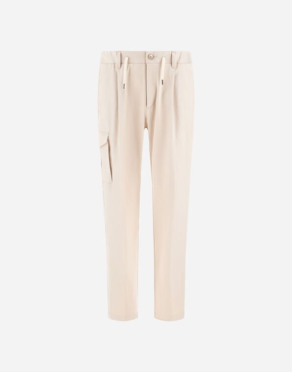 Herno RESORT TROUSERS IN STRETCH COTTON Milk White PT00050UR133281100