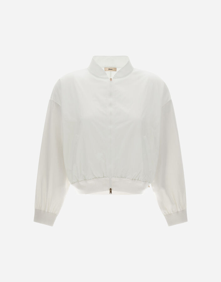 CARDIGAN IN MATT VISCOSE AND NEW TECHNO TAFFETA Herno Herno CARDIGAN IN MATT VISCOSE AND NEW TECHNO TAFFETA Cream MC000168D760601010