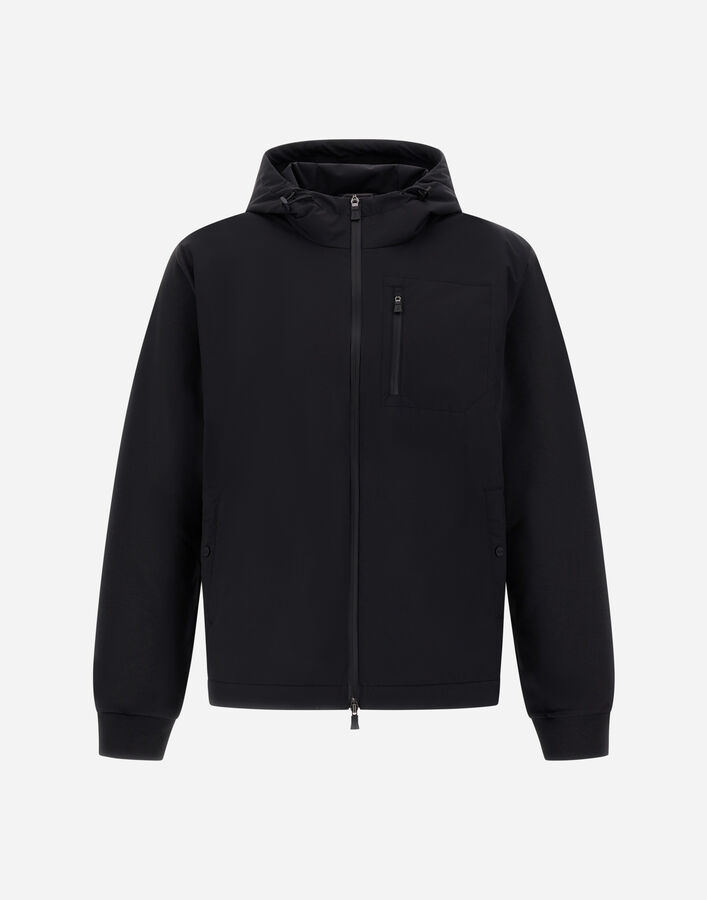 Herno DOUBLE FACE INTERLOCK AND 2 LAYER WINDSTOPPER HOODED JACKET Black JC000055U560319300