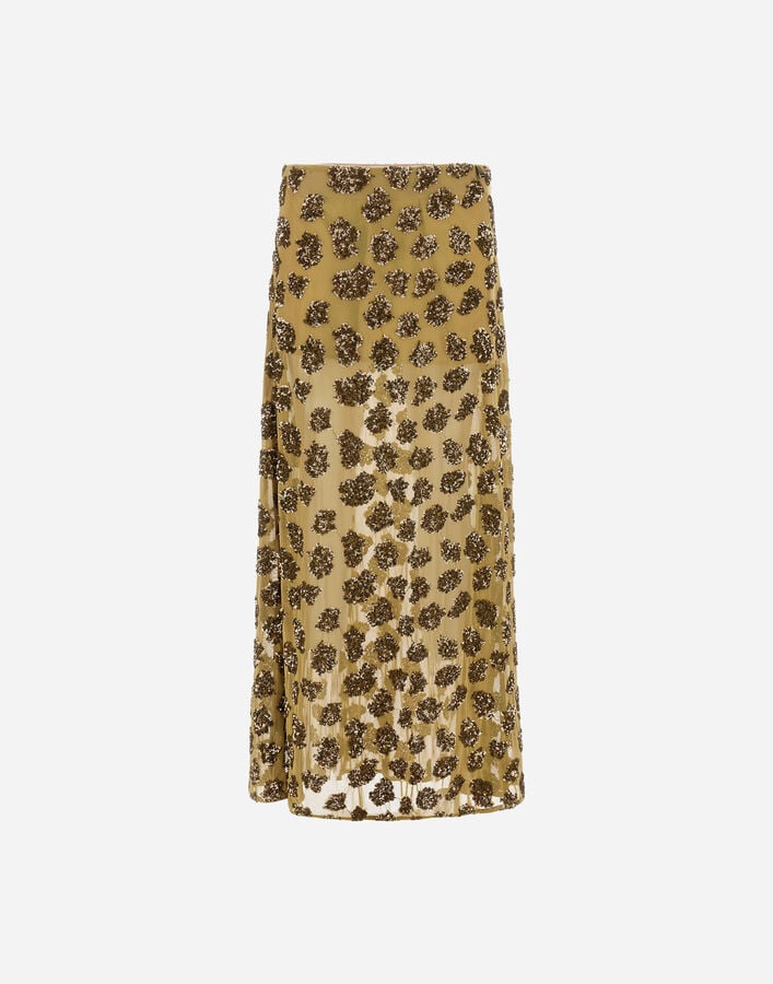 Herno SEQUINNED MESH SKIRT Military Green GN000126D129767745
