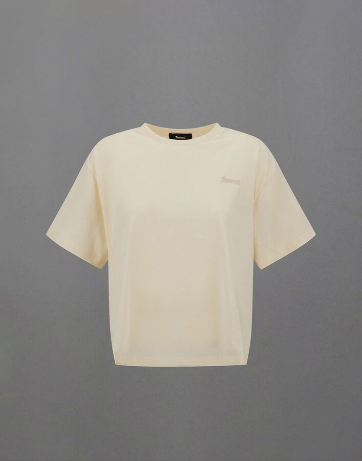 Herno LAMINAR SHORT- SLEEVED T-SHIRT IN COMPACT JERSEY Ivory JG00067DL520001200