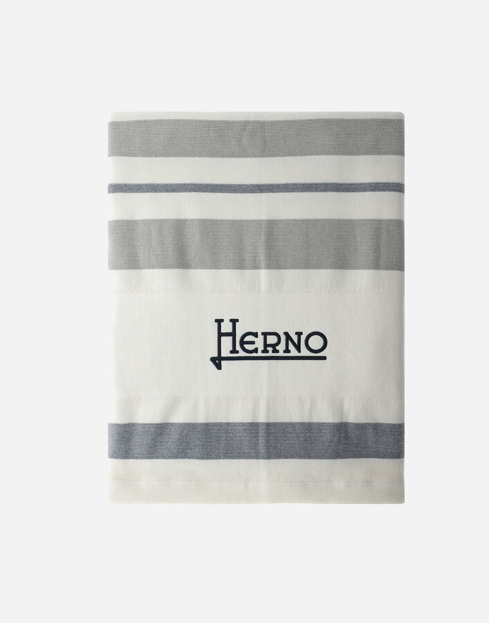 RESORT BEACH TOWEL IN JACQUARD COTTON Herno Herno RESORT BEACH TOWEL IN JACQUARD COTTON Blue/White TLM0002UR131999210