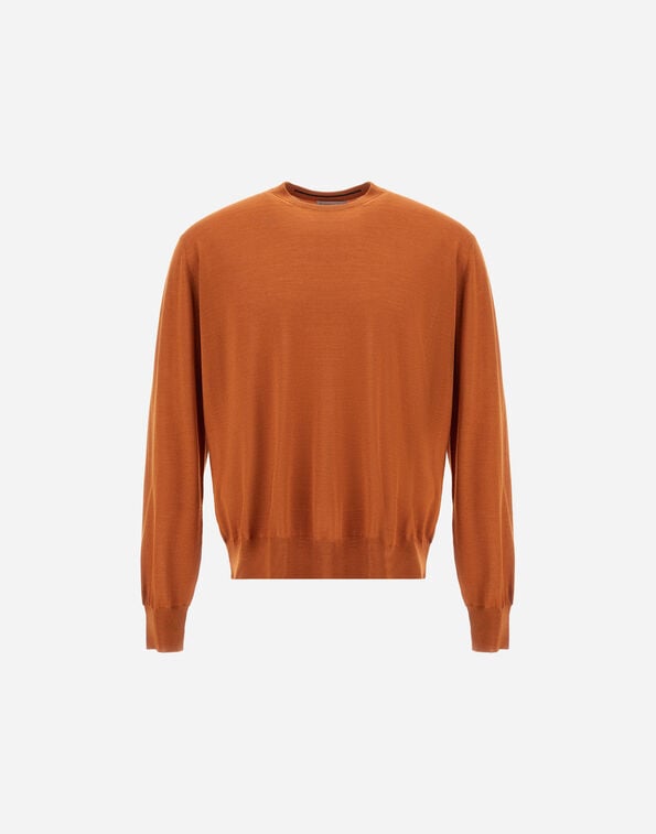 Herno RESORT SWEATER IN WOOL AND SILK Copper MG00043UR700258160