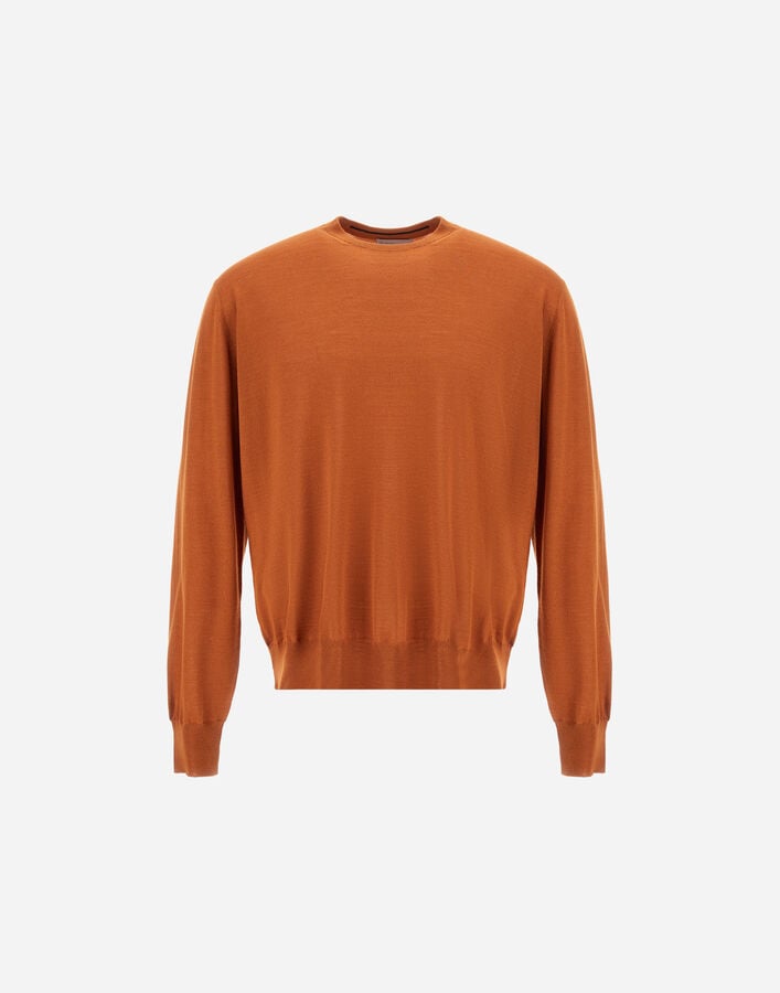 Herno RESORT SWEATER IN WOOL AND SILK Copper MG00043UR700258160