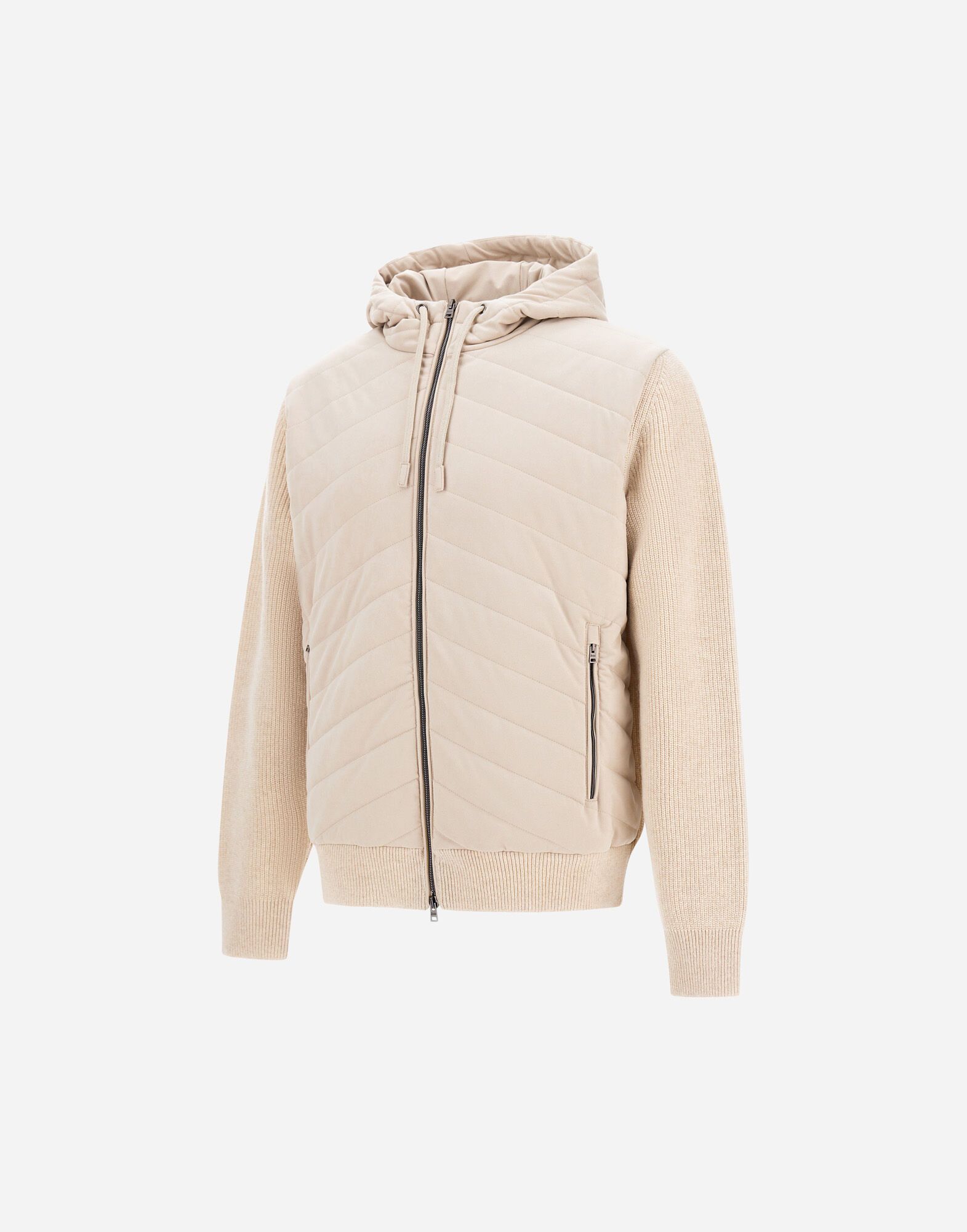 メンズ リゾート コブ カーデッドウール&スエードエフェクト パーカー