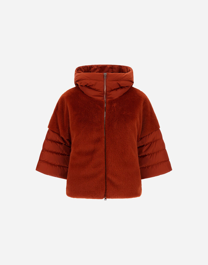 Herno SATIN AND LADY ALTERNATIVE FUR CAPE Orange PI002132D12170Z5510