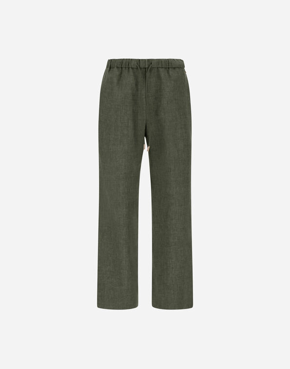 Herno TROUSERS IN NEW LINEN Green PT000219D17105Z7400