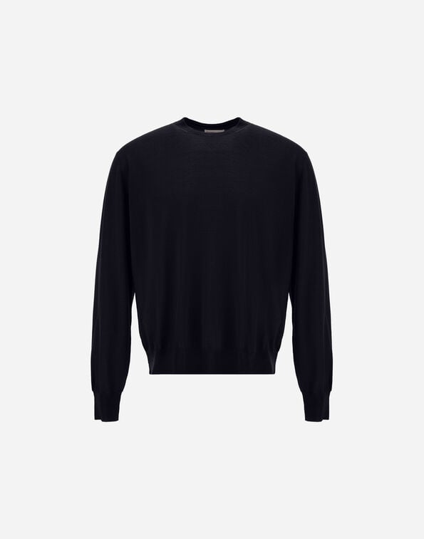 Herno RESORT SWEATER IN WOOL AND SILK Dark Blue MG00043UR700259280
