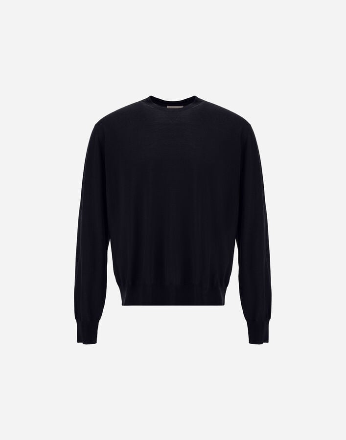 Herno RESORT SWEATER IN WOOL AND SILK Dark Blue MG00043UR700259280