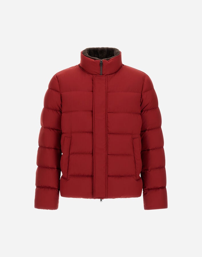 BOMBER JACKET IN ARENDELLE AND FAUX FUR Herno Herno BOMBER JACKET IN ARENDELLE AND FAUX FUR Bordeaux PI001019U12414Z6705