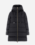 Herno PIUMINO MEDIO SATIN CON CAPPUCCIO HD Black PI1304D12170Z9300