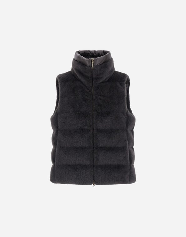 LADY ALTERNATIVE FUR AND NYLON ULTRALIGHT VEST Herno Herno LADY ALTERNATIVE FUR AND NYLON ULTRALIGHT VEST Grey PI002122D126309480