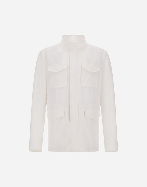Herno FIELD JACKET IN WRINKLED STRETCH NYLON White FI000147U12781S1000