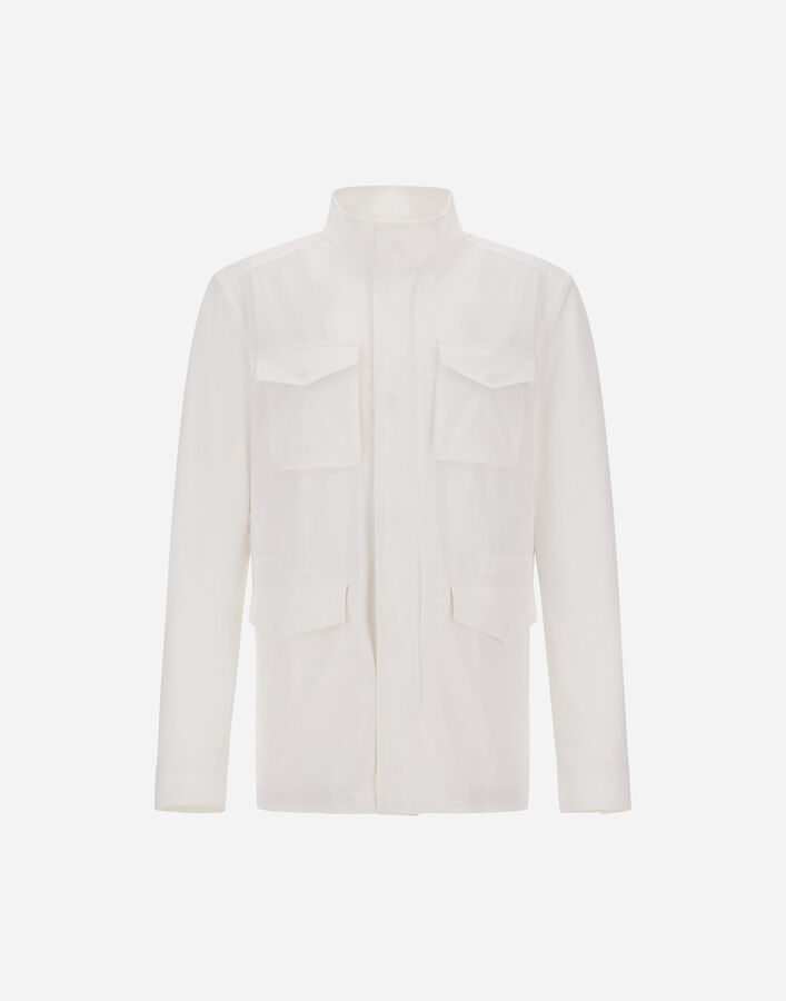 Herno FIELD JACKET IN WRINKLED STRETCH NYLON White FI000147U12781S1000