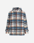 Herno RESORT FUZZY WOOL CHECK PARKA Grey/Blue GC00010UR334459492