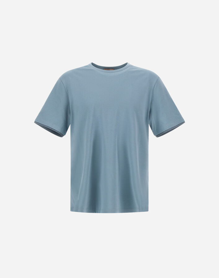 RESORT T-SHIRT IN BASIC COTTON & LIGHT STRETCH NYLON Herno Herno RESORT T-SHIRT IN BASIC COTTON & LIGHT STRETCH NYLON Midnight Teal JG00031UR520529123