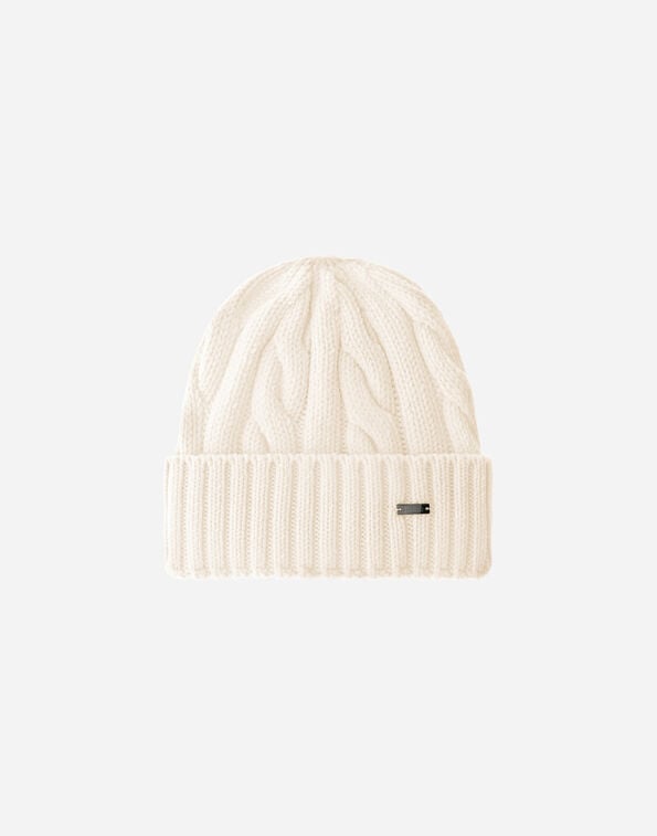 Herno CABLE-KNIT WOOL BEANIE Milk White BER00059U700151010