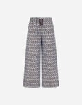 Herno RESORT TROUSERS IN COTTON RECTANGULAR PRINT Light Blue/Brown PT00052DR13262PM019080