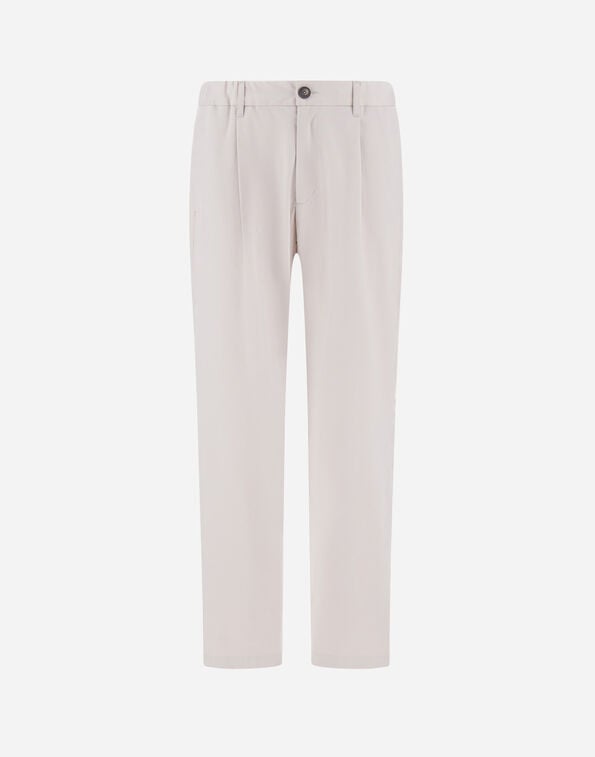 Herno TROUSERS IN COTTON GABARDINE STRETCH Grey Pearl PT000186U13286S9403