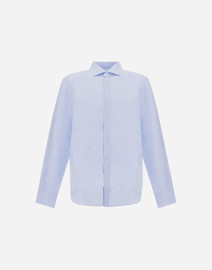 Herno SHIRT IN SUMMER LINEN Sky CM000030U171589010