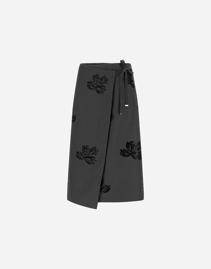 SKIRT IN EMBROIDERED FLANNEL Herno Herno SKIRT IN EMBROIDERED FLANNEL Iron GN000087D127709487