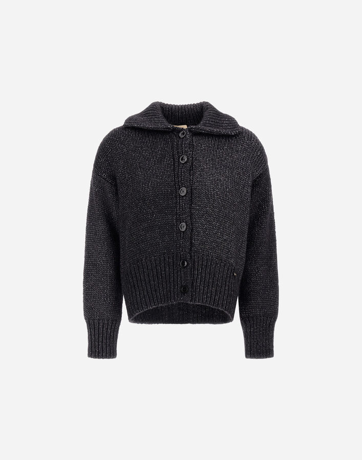 CARDIGAN IN BLOWN ALPACA WOOL Herno Herno CARDIGAN IN BLOWN ALPACA WOOL Black MC000187D703089300