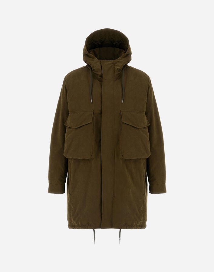 LONG PARKA IN WAXED TECH COTTON Herno Herno LONG PARKA IN WAXED TECH COTTON Military PA000162U13800Z7740