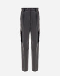 Herno CARGO TROUSERS IN SOFT WOOL Iron PT000066D126469487