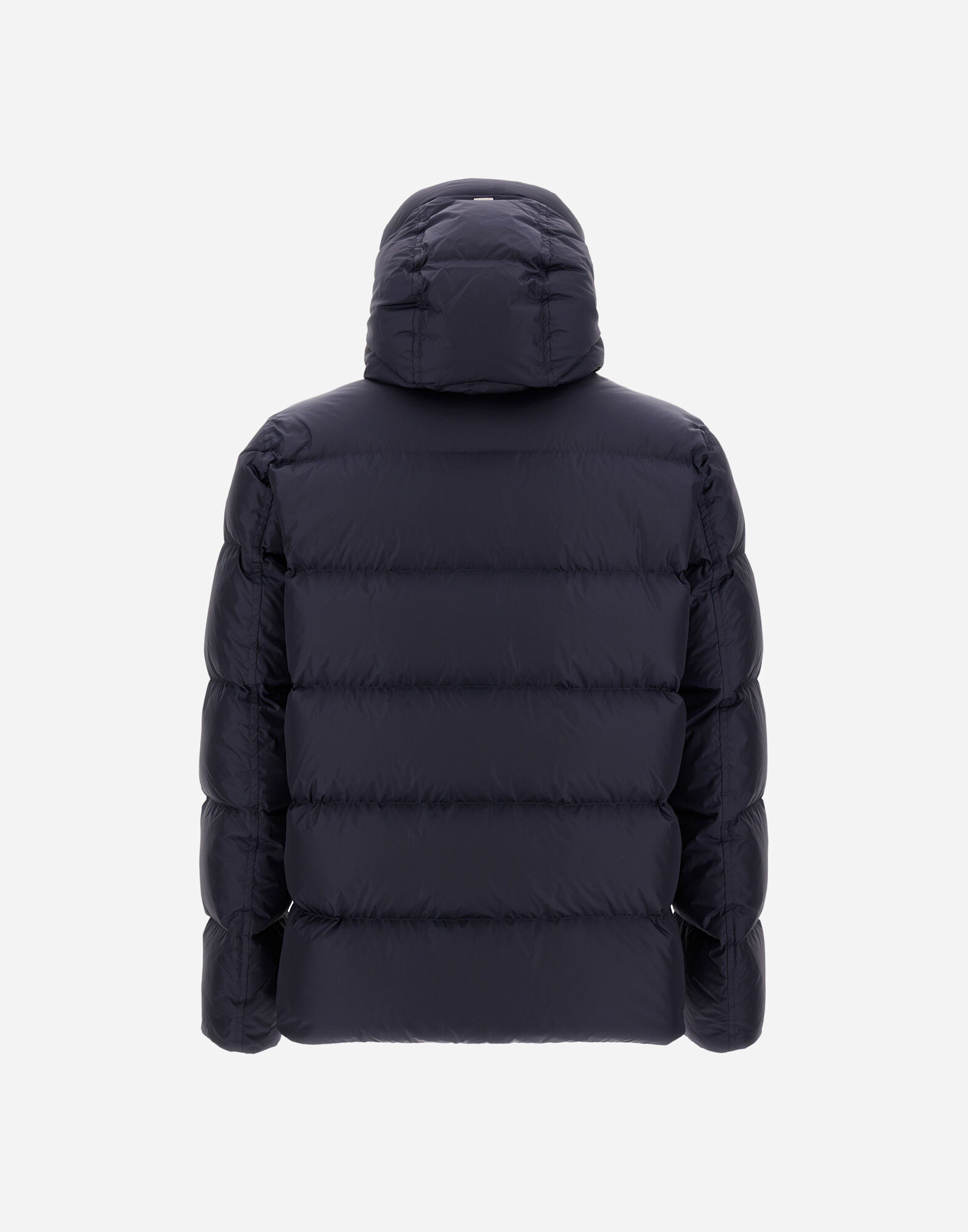 Herno ネイビー フード付きジャケット メンズ ナイロンシャモニー ボンバージャケット ネイビーブルー