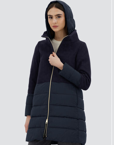 レディース DIAGONAL WOOL & NUAGE パーカ ダークブルー | Herno® (ヘルノ) 