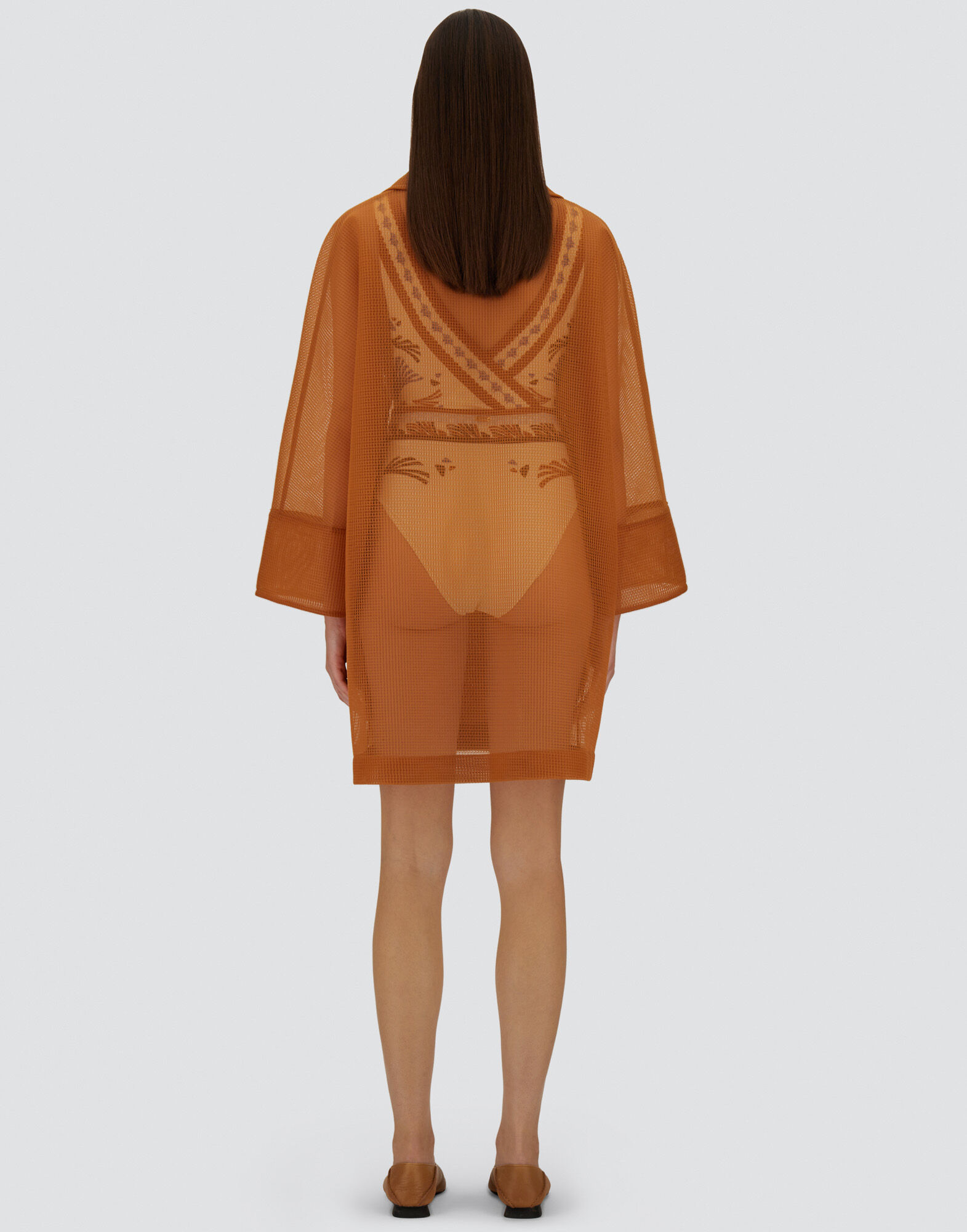 レディース シースルーメッシュ コート マスタード | Herno® (ヘルノ)