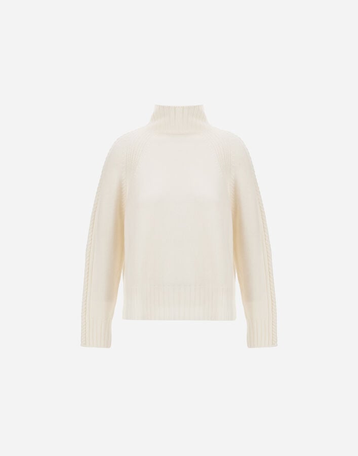 SWEATER IN RIBBED & BRAIDED MERINO WOOL Herno Herno SWEATER IN RIBBED & BRAIDED MERINO WOOL White ML000053D703051000