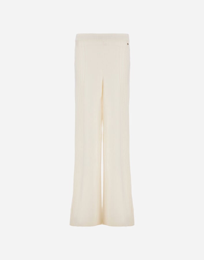 TROUSERS IN RIBBED & BRAIDED MERINO WOOL Herno Herno TROUSERS IN RIBBED & BRAIDED MERINO WOOL White PT000173D703051000