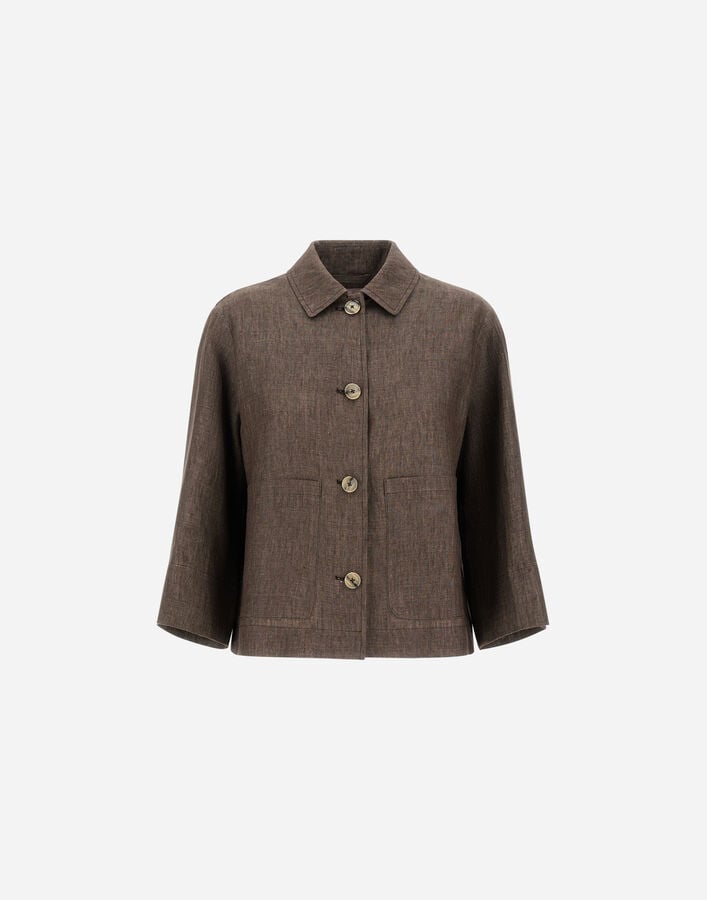 RESORT SHACKET IN NEW LINEN Herno Herno RESORT SHACKET IN NEW LINEN Dark Chocolate GI00048DR17105Z8810